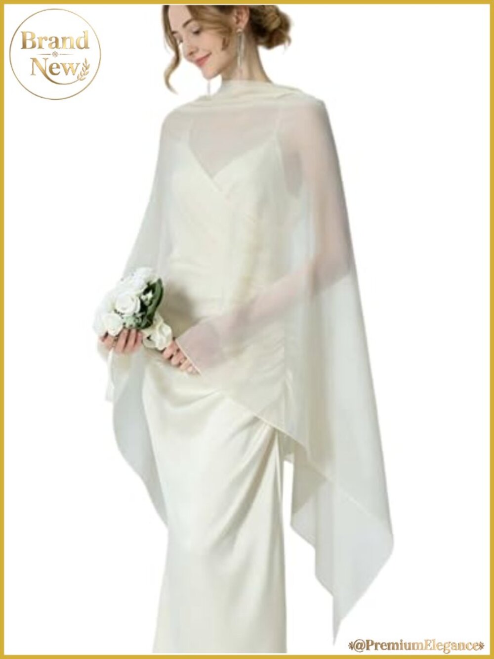 Chiffon Cape Shawl Sheer Capelet Poncho Wrap Scarf Formal Evening Wedding
